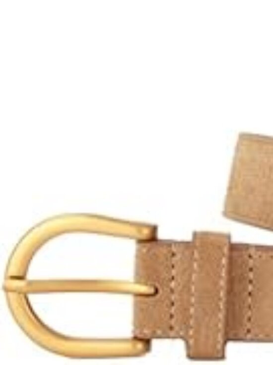 Genuine Suede Leather Belt with Gold Buckle for Jeans Dresses main image 4